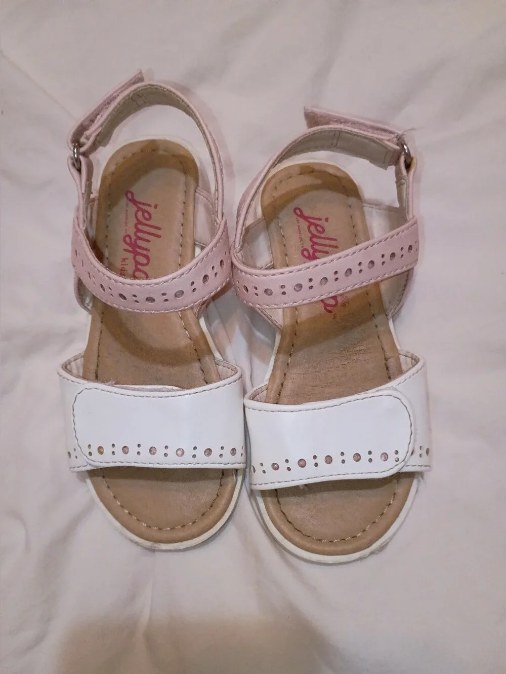 Jellypop Girls' Pink and White Strappy Sandals Mm